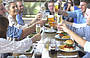 Friends enjoying a meal